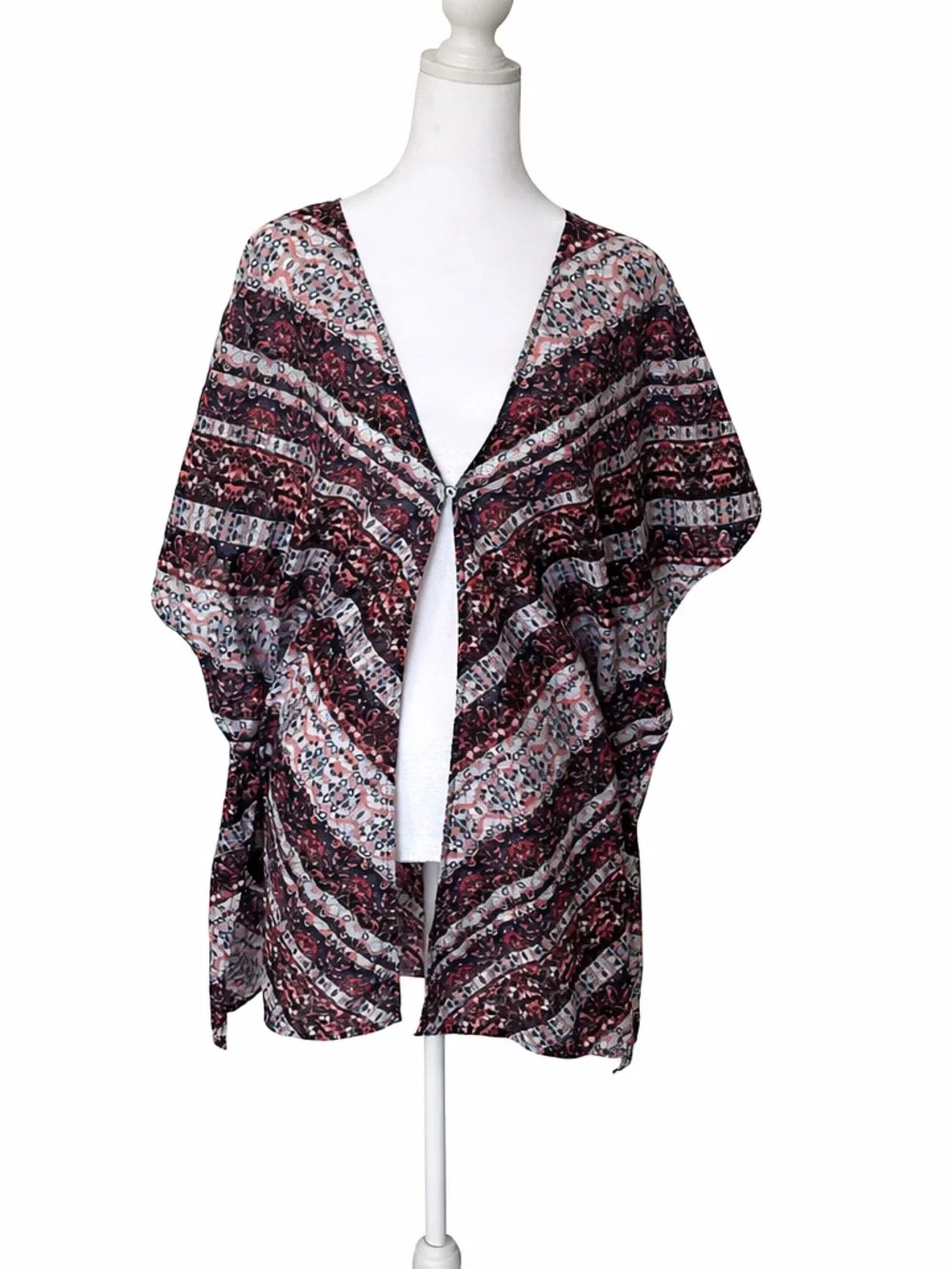 Athleta High Desert multicolored cotton silk blend kimono swim cover-up. Size S.